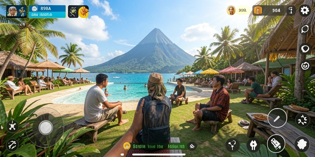 Tampilan gameplay menarik dan penuh warna dari 898A.