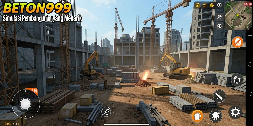 Tangkapan layar BETON999 menampilkan gameplay mengasyikkan dalam simulasi konstruksi.