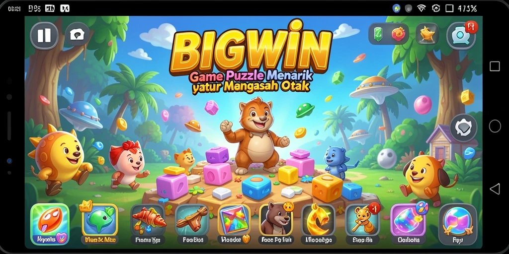 Tampilan gameplay utama BIGWIN menampilkan teka-teki yang menantang.