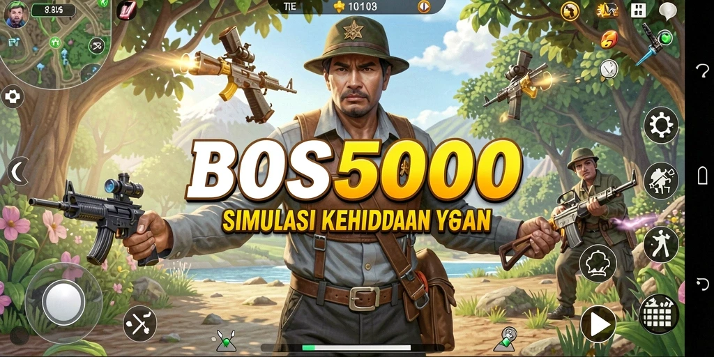 Tampilan gameplay menarik dari BOS5000 dengan berbagai aktivitas simulasi.