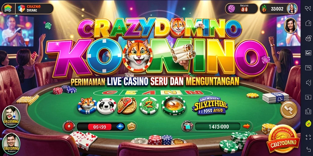 Tampilan gameplay seru dari CRAZYDOMINO dalam Live Casino.