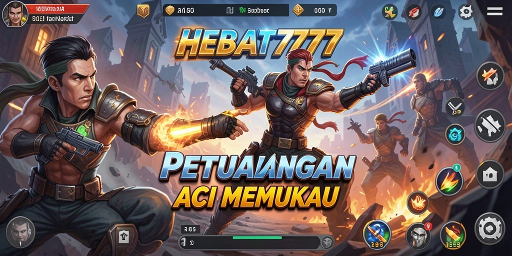 Screenshot gameplay HEBAT777 menampilkan aksi bertarung yang intens.