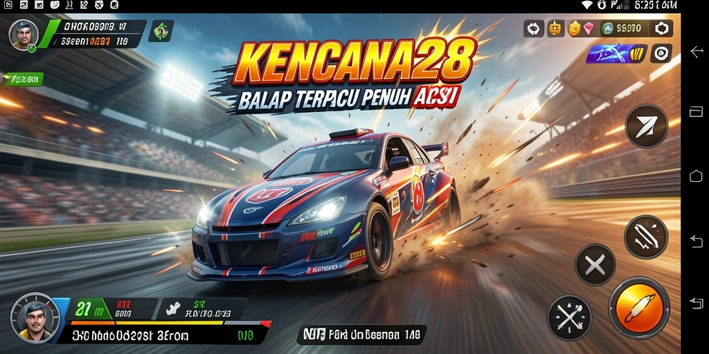 Screenshot gameplay KENCANA28 menampilkan balapan cepat dan mendebarkan.