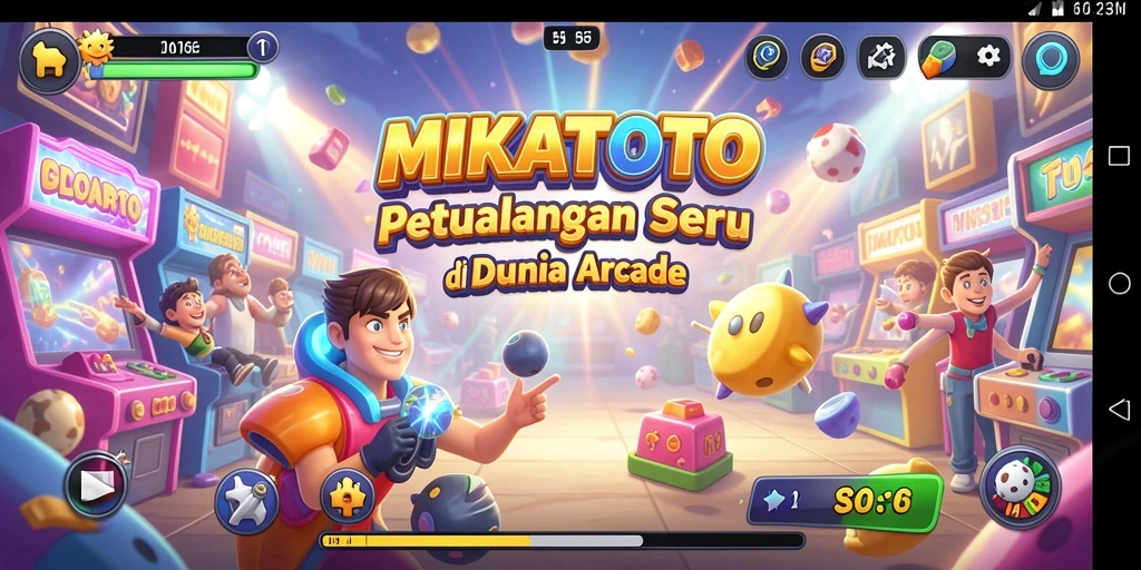 Tampilan seru gameplay arcade di MIKATOTO.