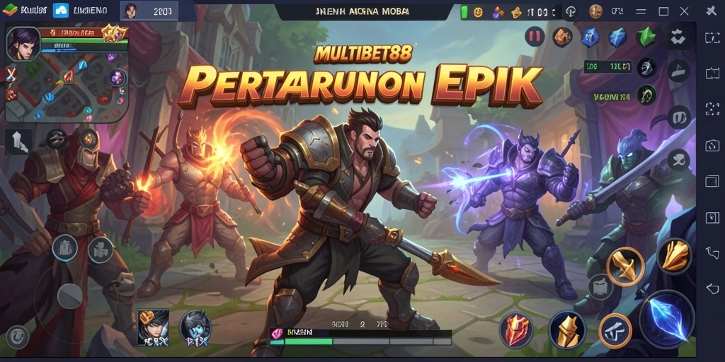 Tangkapan layar gameplay seru di MULTIBET88 dengan aksi MOBA yang intens.