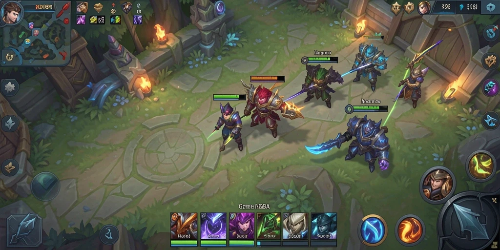 Tampilan seru gameplay RDI88 dalam pertempuran MOBA.