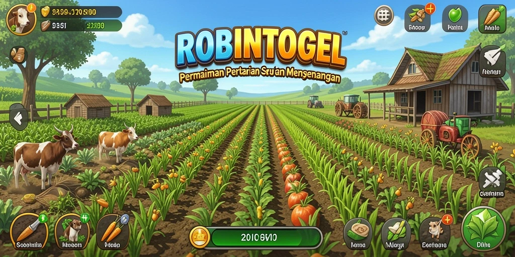 Menampilkan gameplay menarik di lahan pertanian ROBINTOGEL.