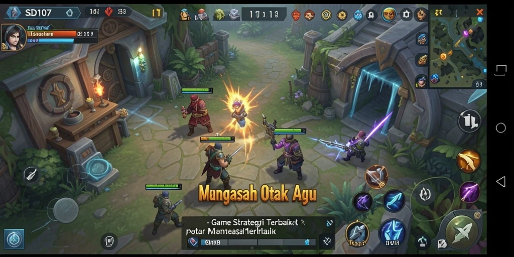 Screenshot gameplay SD107 menampilkan aksi strategi yang seru.