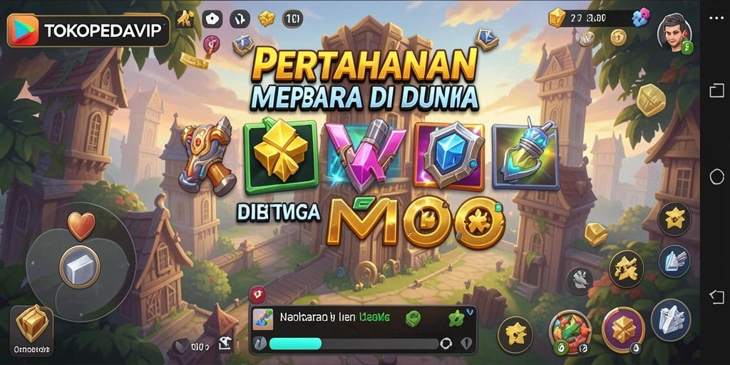 Tampilan gameplay seru dari <strong>TOKOPEDIAVIP</strong> dengan strategi menara yang menantang.